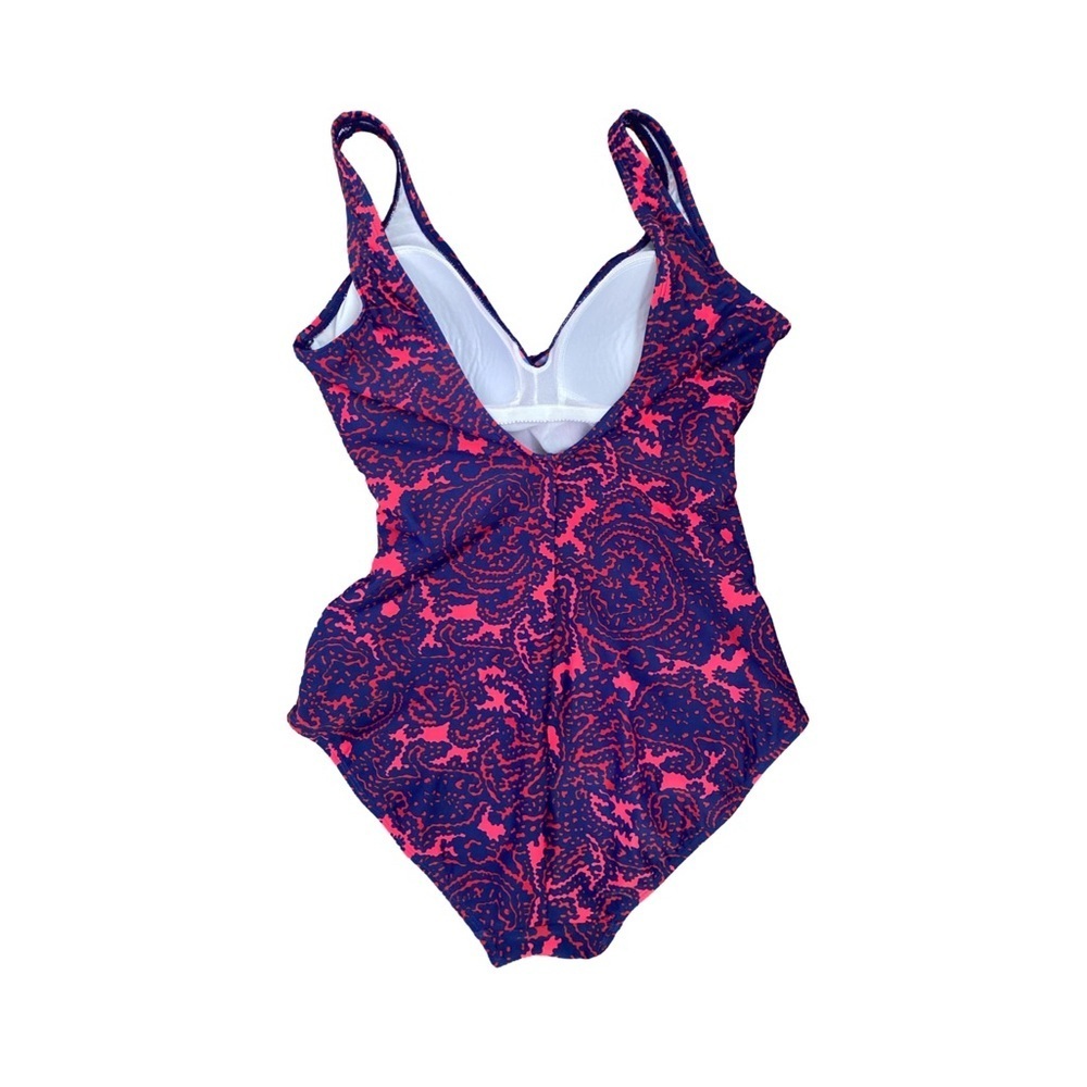 Boden  Ruched Swimsuit - 8 navy red print, polyester elastane - Picture 4 of 5